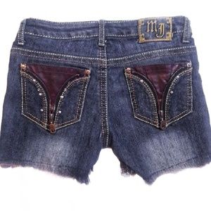 MISS JEANS Funky Cut Off Denim Shorts
